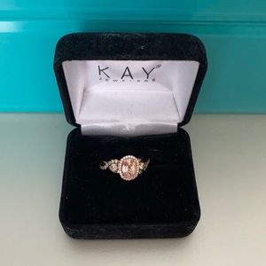 LeVian peach morganite and diamond ring
